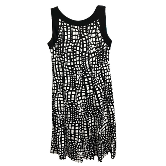 Perceptions Women's Sleeveless Distorted Square Pattern Midi Dress, Small - Picture 1 of 4